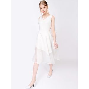 Metisu White Midi Dress